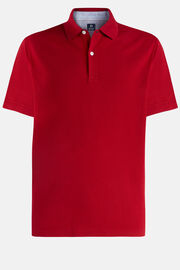 Polo pique in cotton regular fit, Rot, hi-res
