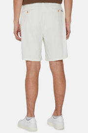 Ultra Light Cotton Velour Bermuda Shorts, Cream, hi-res