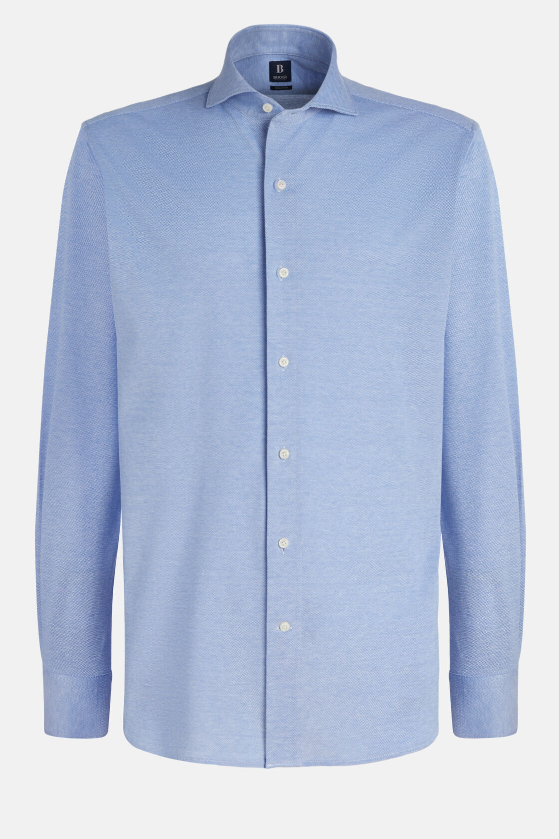 Polo shirt in piquet light blue cotton regular fit, Bleu clair, hi-res