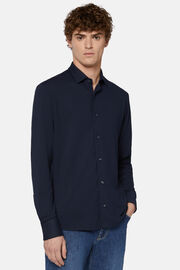 Koszula polo z wydajnej piki, fason klasyczny, Navy blue, hi-res
