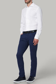 Pantalon 5 Poches En Gabardine De Coton Tencel Coupe Droite, bleu marine, hi-res