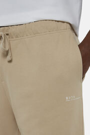Stretch Mixed Cotton Trousers, Beige, hi-res