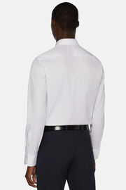 Camicia Bianca In Cotone Elasticizzato Slim Fit, Bianco, hi-res