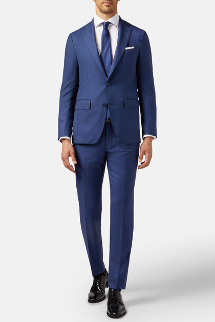 Men's Blue Grisaille Suit in Super 110 Wool | Boggi Milano