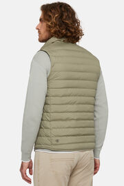 Goose Down Recycled Fabric Waistcoat, Military Green, hi-res