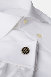 Gemelos de camisa circulares con logotipo, Plata, hi-res