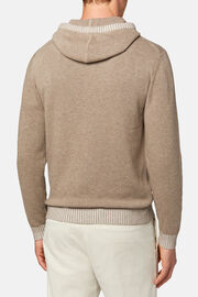 Dove grey cashmere blend hooded jumper, , hi-res