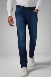 Medium Blue Stretch Denim Jeans, Denim, hi-res