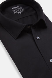 Camisa Negra De Algodón y COOLMAX® Slim Fit, Negro, hi-res