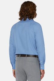 Camisa de algodão dobby azul de ajuste regular, Medium Blue, hi-res