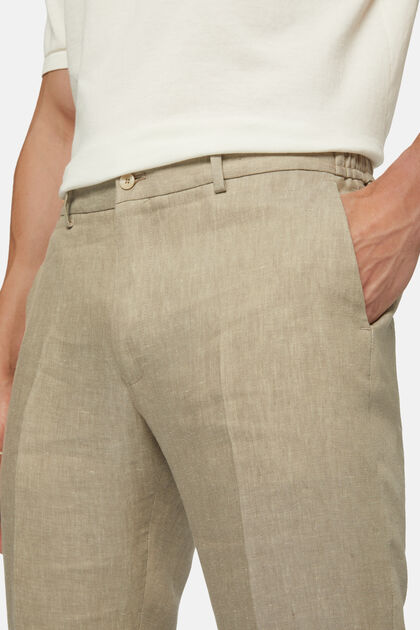 Linen Trousers, Taupe, hi-res