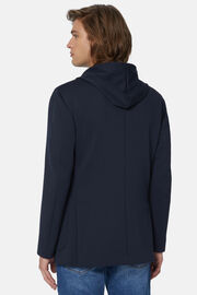 Madison Navy Blue Cotton Blend Sweatshirt Jacket, Navy blue, hi-res