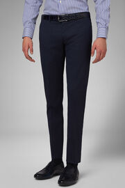Slim Fit Stretch Wool Trousers, Navy blue, hi-res