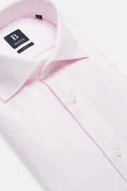 Ροζ βαμβακερό πουκάμισο dobby, σε στενή γραμμή, Pink, hi-res