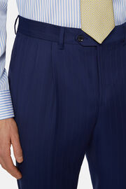 Royal Blue Pinstripe Suit In Super 130 Pure Wool, Royal blue, hi-res
