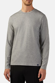 Long-Sleeved Cotton/Nylon/Tencel T-Shirt, Grey, hi-res