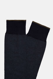 Striped Socks in Organic Cotton, Navy blue, hi-res