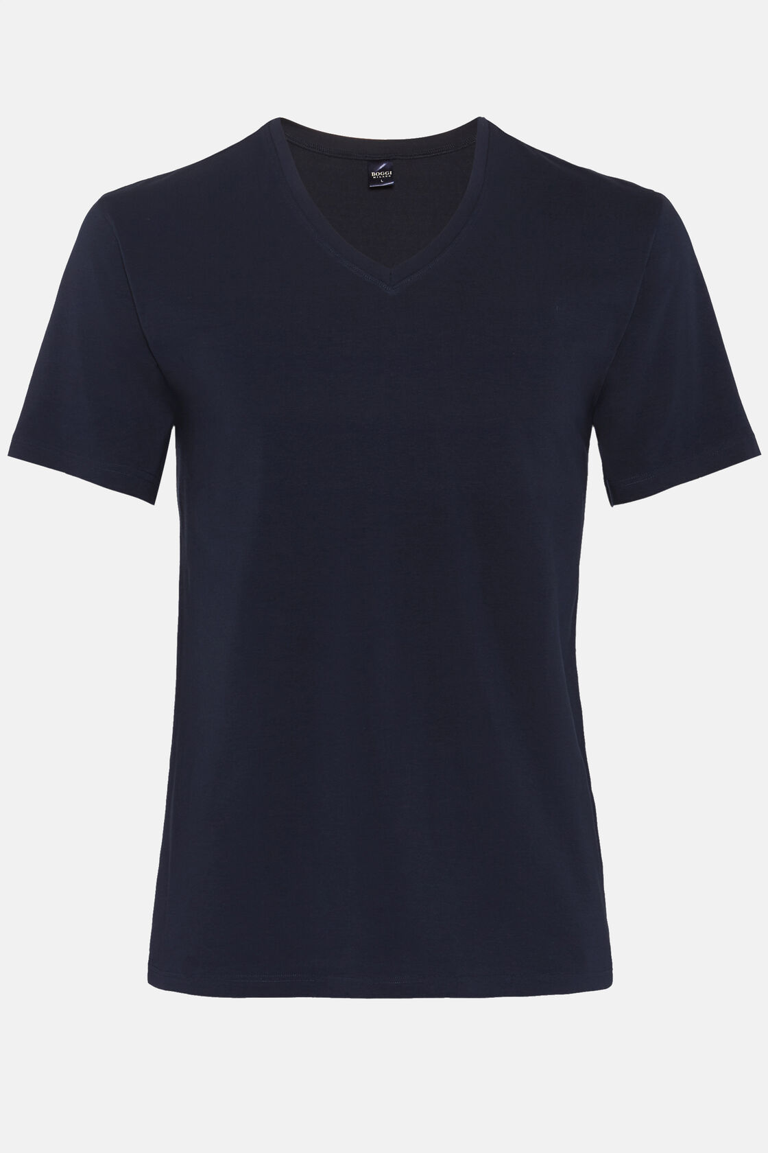 T-shirt Aus Elastischem Baumwolljersey, Navy blau, hi-res