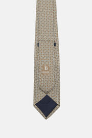 Stirrup Pattern Silk Tie, Taupe, hi-res