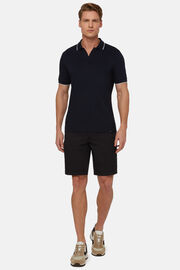Polo in sustainable performance pique, Navy blue, hi-res