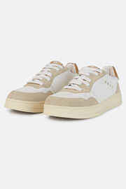 White Tumbled Leather Trainers, White, hi-res