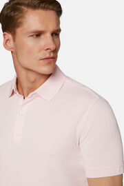 Bawełniana koszulka polo z piki., Pink, hi-res