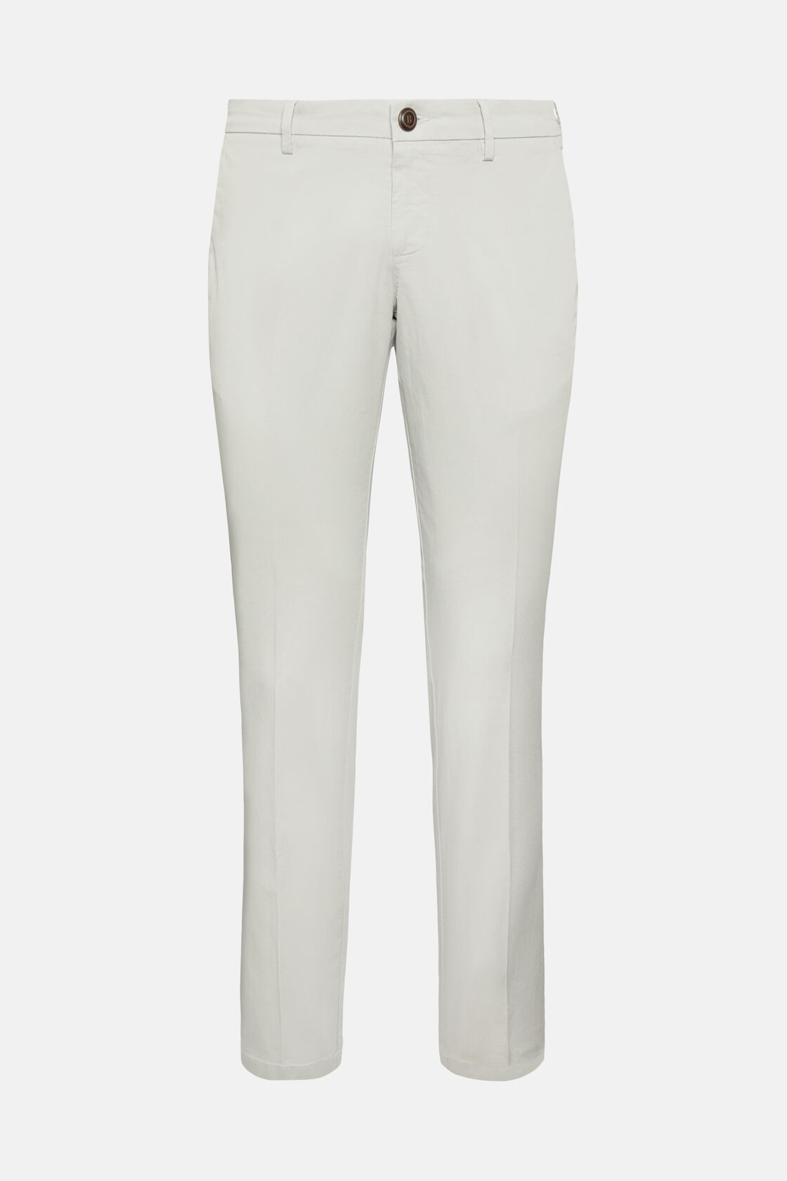 Pantalon En Coton Extensible, Light grey, hi-res