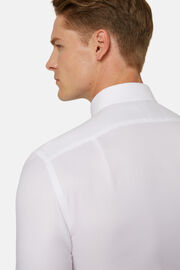 Λευκό βαμβακερό dobby πουκάμισο κανονικής εφαρμογής, White, hi-res