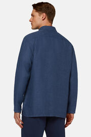 Linen Shirt Jacket, Blue, hi-res