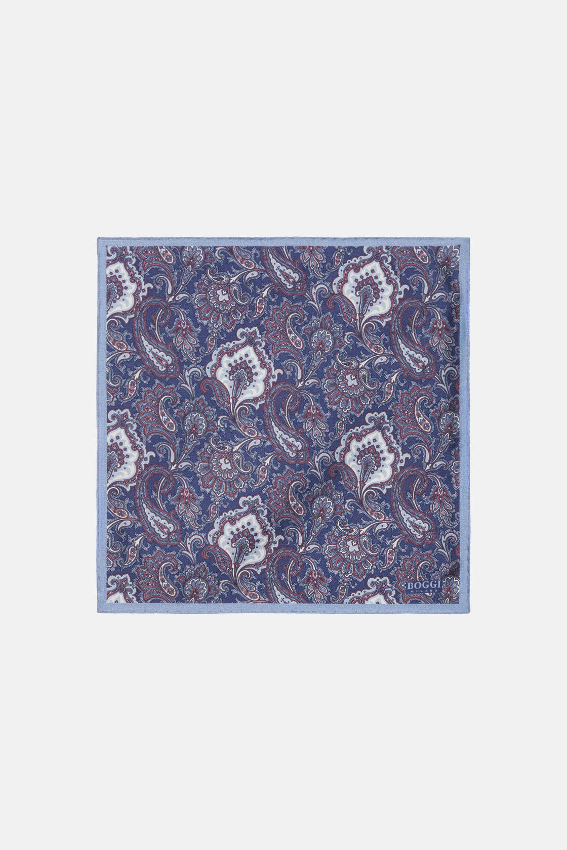 Selyem díszzsebkendő paisley mintával, Blue, hi-res