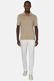 Cotton/Nylon Polo Shirt, Beige, hi-res
