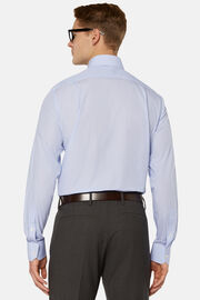 Hemd Mit Azurblauen Streifen Aus Baumwolle Regular Fit, Hellblau, hi-res