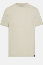 T-Shirt In Jersey Di Lino Stretch Elasticizzato, Sabbia, hi-res
