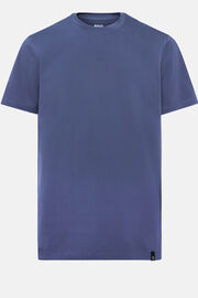 Bawełniana koszulka z elastycznej bawełny supima, Medium Blue, hi-res