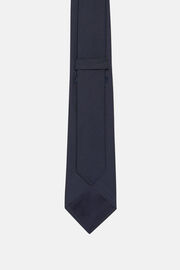 Micro-gestructureerde zijden stropdas, Navy blue, hi-res