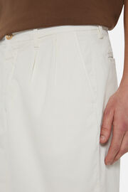 Ultra Light Cotton Velour Bermuda Shorts, Cream, hi-res