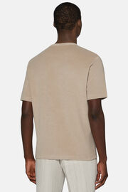T-Shirt In Cotone Nylon, Beige, hi-res