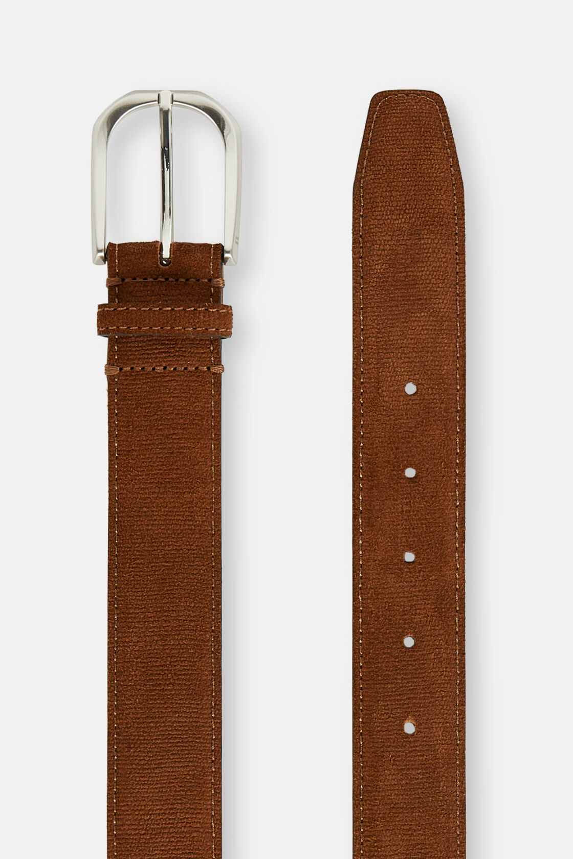 Cinturón De Ante Estampado, marrón, hi-res