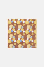 Patterned Linen Pocket Square, Yellow, hi-res