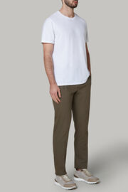 T-shirt in jersey di cotone lino, Bianco, hi-res