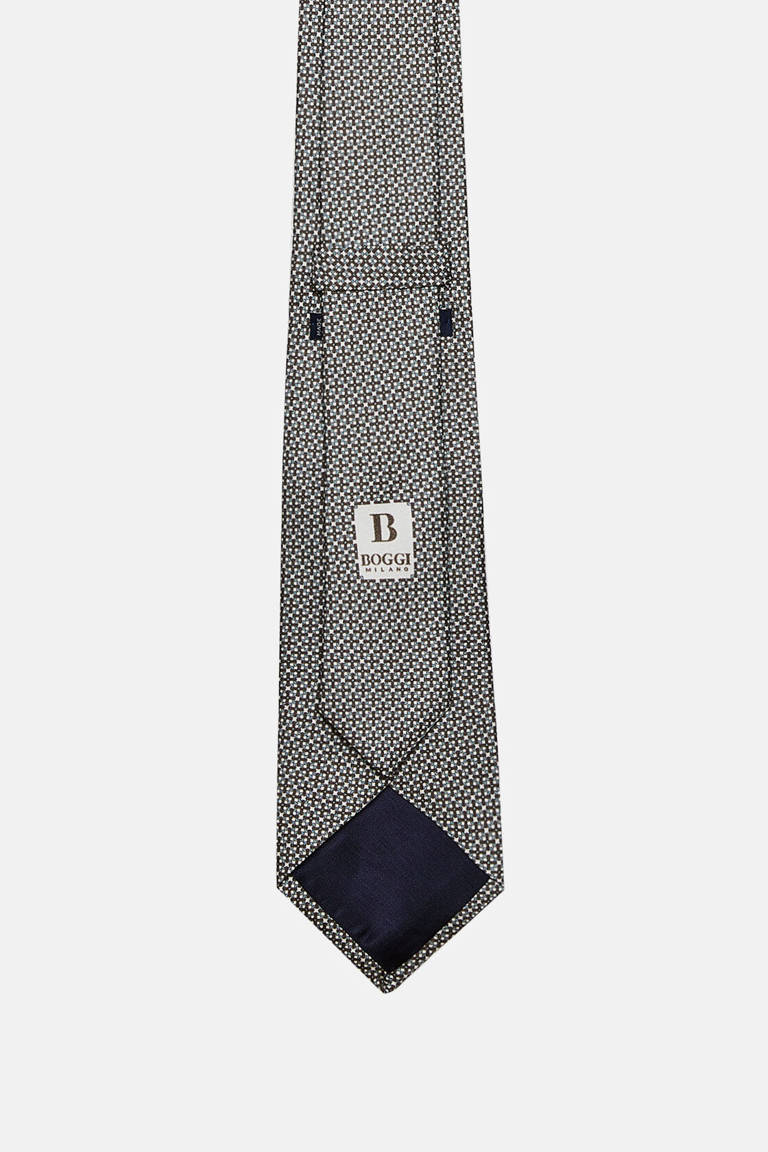 Gravata de seda com padrão micro, Light Blue, hi-res