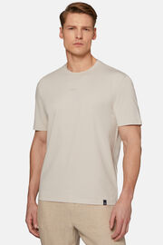T-Shirt aus elastischer Supima-Baumwolle, Sand, hi-res
