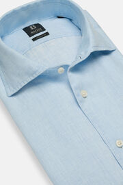 Regular Fit Sky Blue Linen Shirt, Light Blue, hi-res
