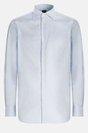Hellblaues Regular Fit Hemd aus Baumwoll-Pin Point, Hellblau, hi-res