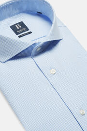 Regular Fit Sky Blue Checked Cotton Shirt, , hi-res