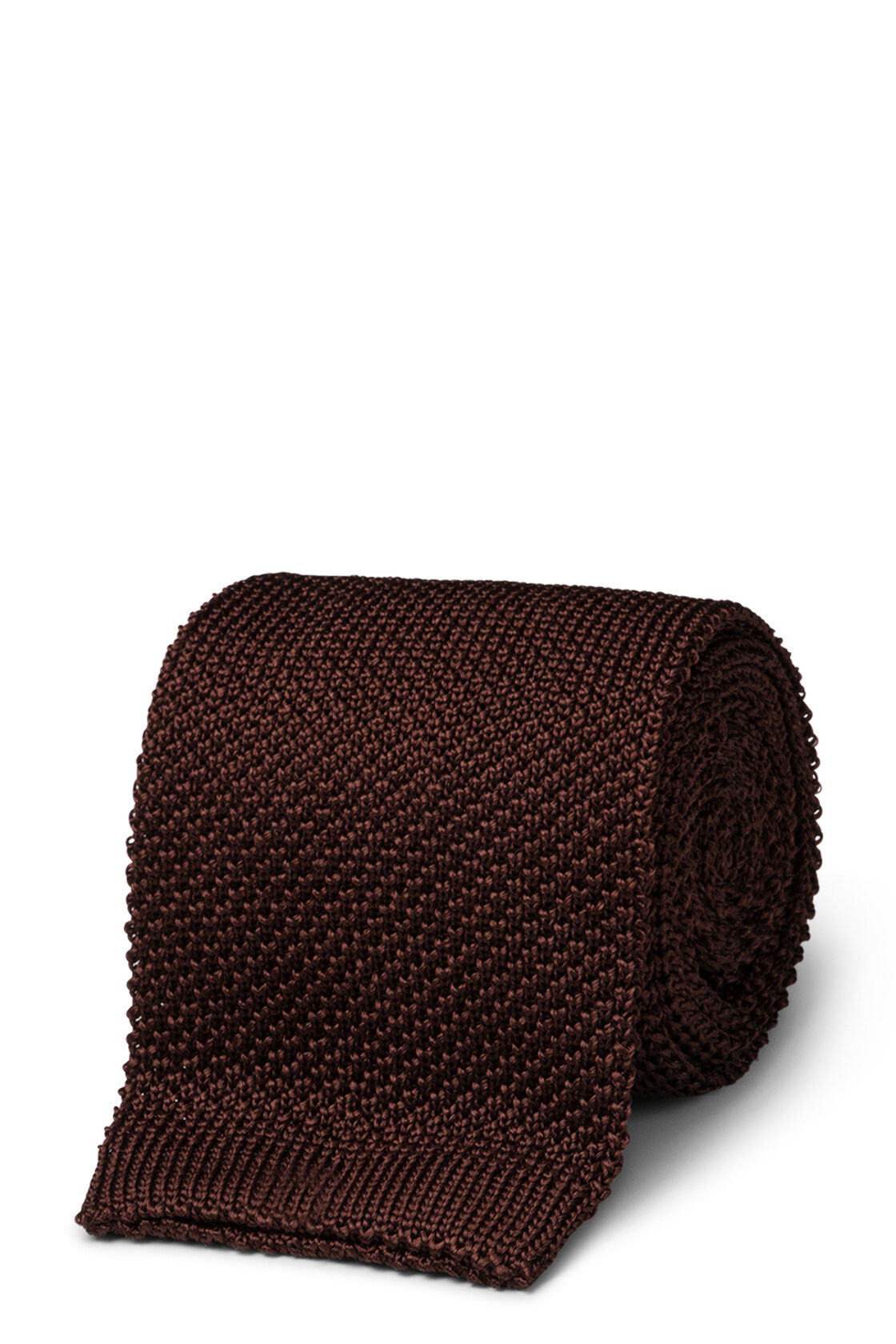 Basket Weave Silk Tie, Brown, hi-res