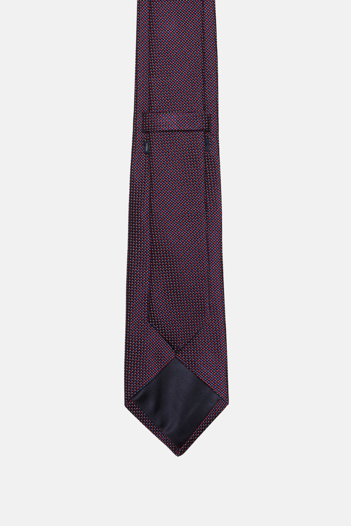 Krawat w kropki z mieszanki jedwabiu, Burgundy, hi-res