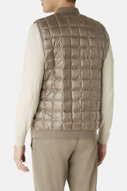 Down-Filled Quilted Nylon Gilet, Beige, hi-res