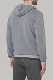 Grey cashmere blend round-neck pullover, Grey, hi-res