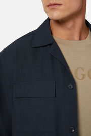 Schakel overhemdjack van katoen en lyocell, Navy blue, hi-res